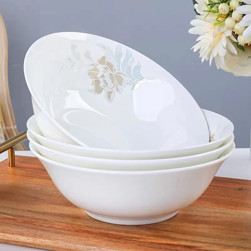 9英寸大汤碗装汤碗蒸菜汤碗汤盘景德镇陶瓷餐具骨瓷碗盘碟家用瓷