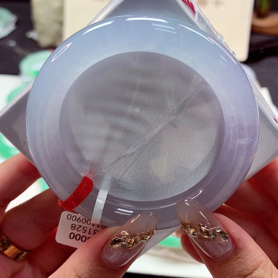 翡翠手镯（圆镯）未镶嵌22（9号）有纹