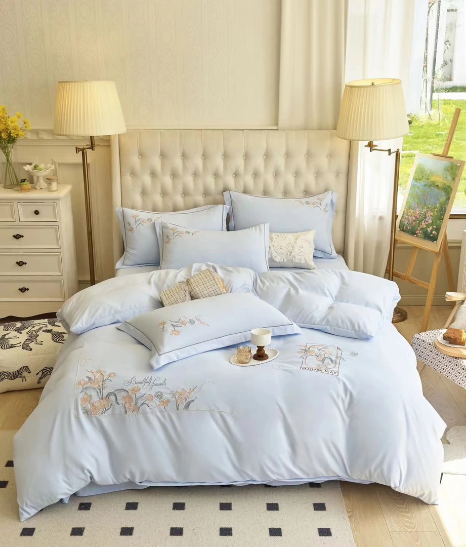 2000  四件套床单被套罩床上用品梦时光蓝