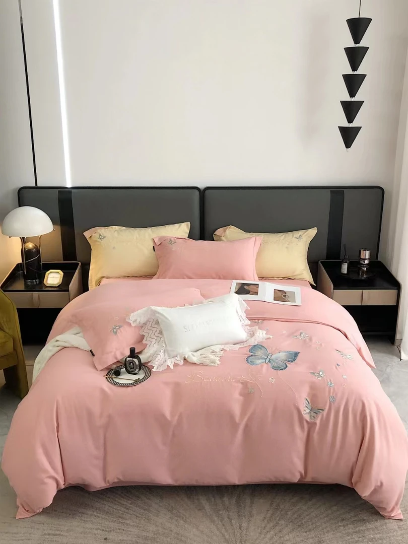 1652  床上四件套全棉蝴蝶飘飘