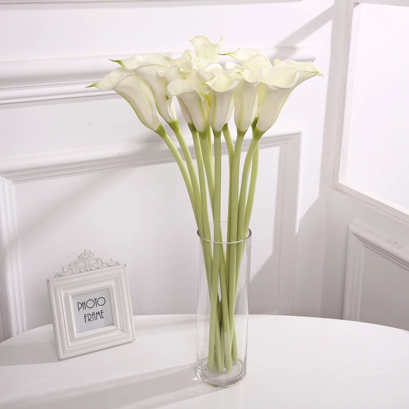 仿真大号马蹄莲6支pu手感保湿假花家居客厅卧室电视柜餐桌摆设件