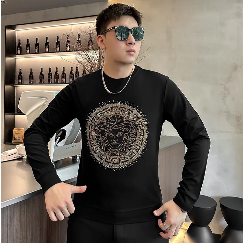 时尚男士长袖卫衣春秋网红休闲潮流圆领秋冬8013