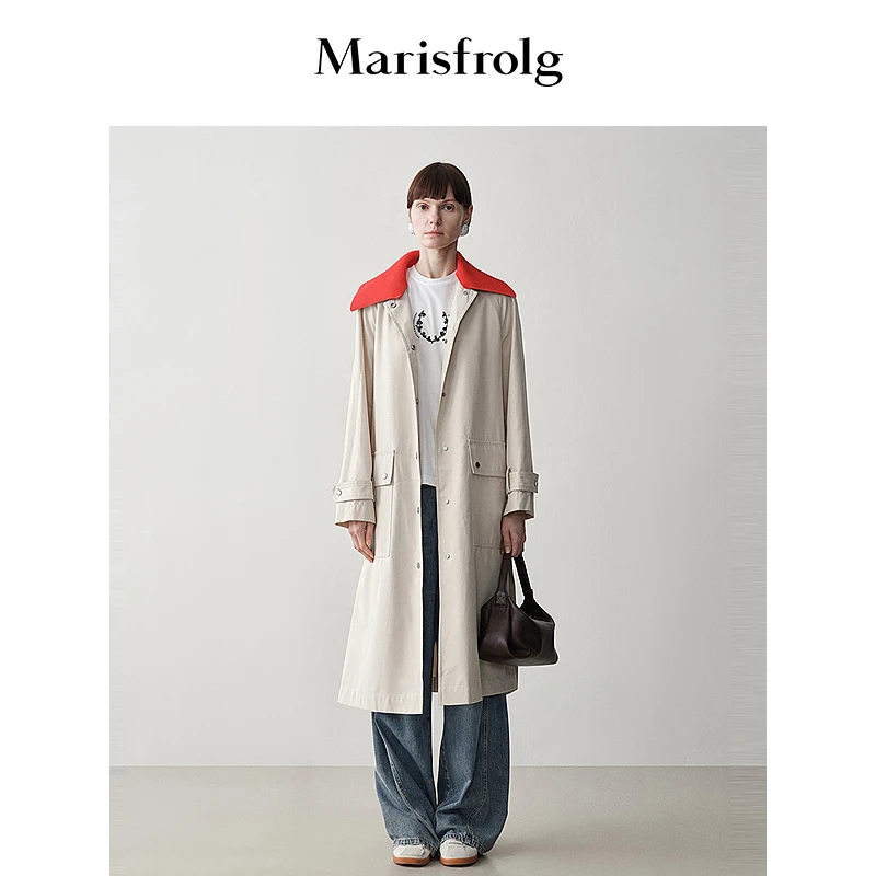 【商场同款新品】Marisfrolg/玛丝菲尔休闲欧若风长款风衣A1CX1451F