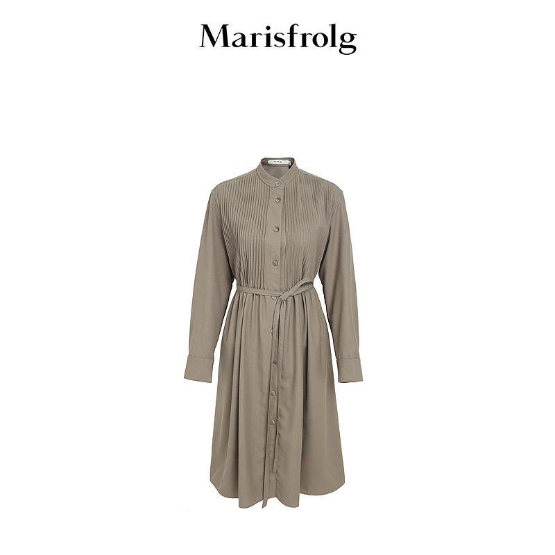 玛丝菲尔长袖气质圆领通勤休闲冬季连衣裙 A1BW43896