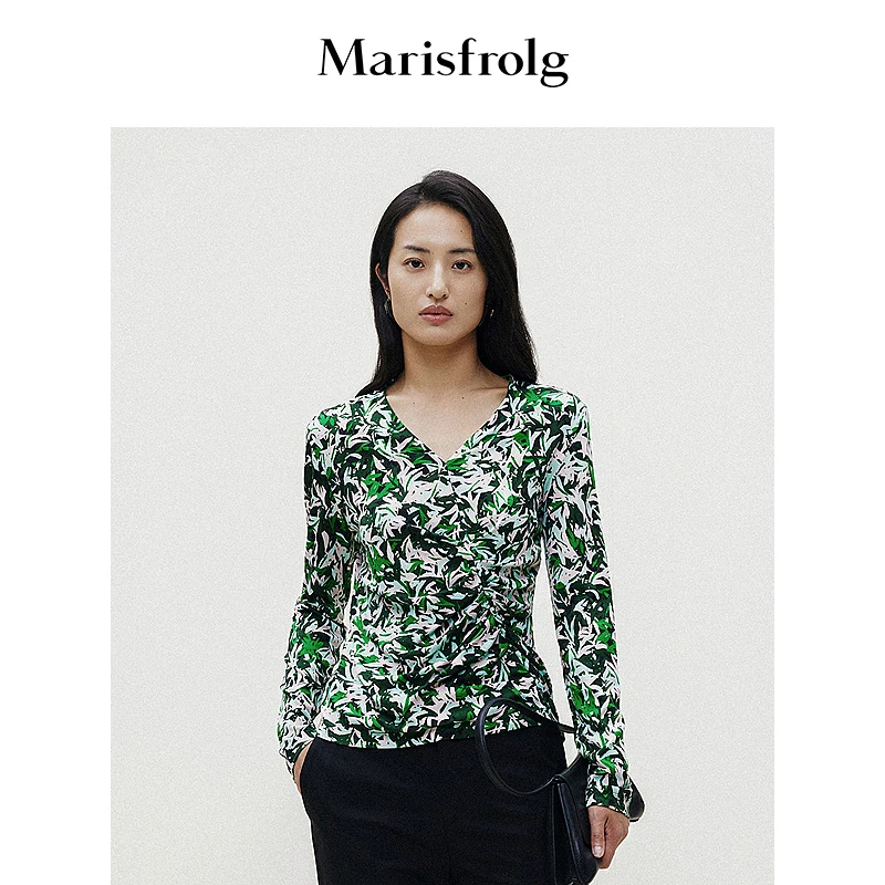 Marisfrolg/玛丝菲尔V领气质冬季时尚潮流轻奢秋冬上衣A1CX40631