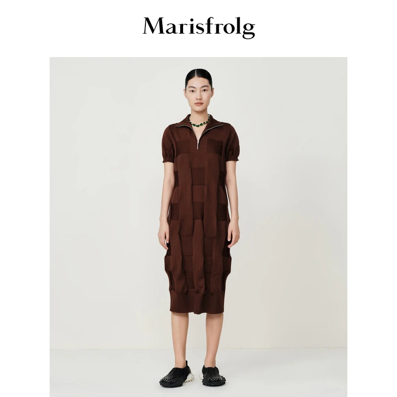 Marisfrolg/玛丝菲尔休闲时尚长款设计师长裙复古连衣裙A1BW2876M