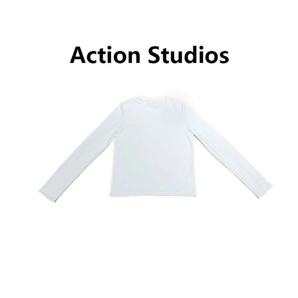 Action Studios大大 推荐新款白色卷边圆领T恤WW7525