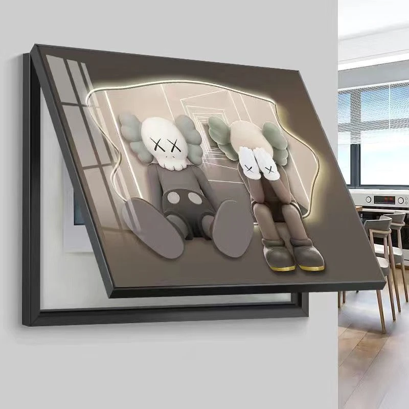电表箱遮挡画暴力熊免打孔现代简约挂画儿童时尚无痕艺术高档家居