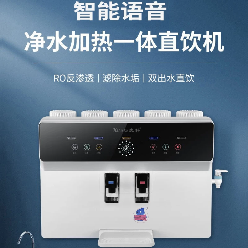语音杀菌家用净水器加热一体机冷热直饮机RO反渗透厨房过滤饮水机