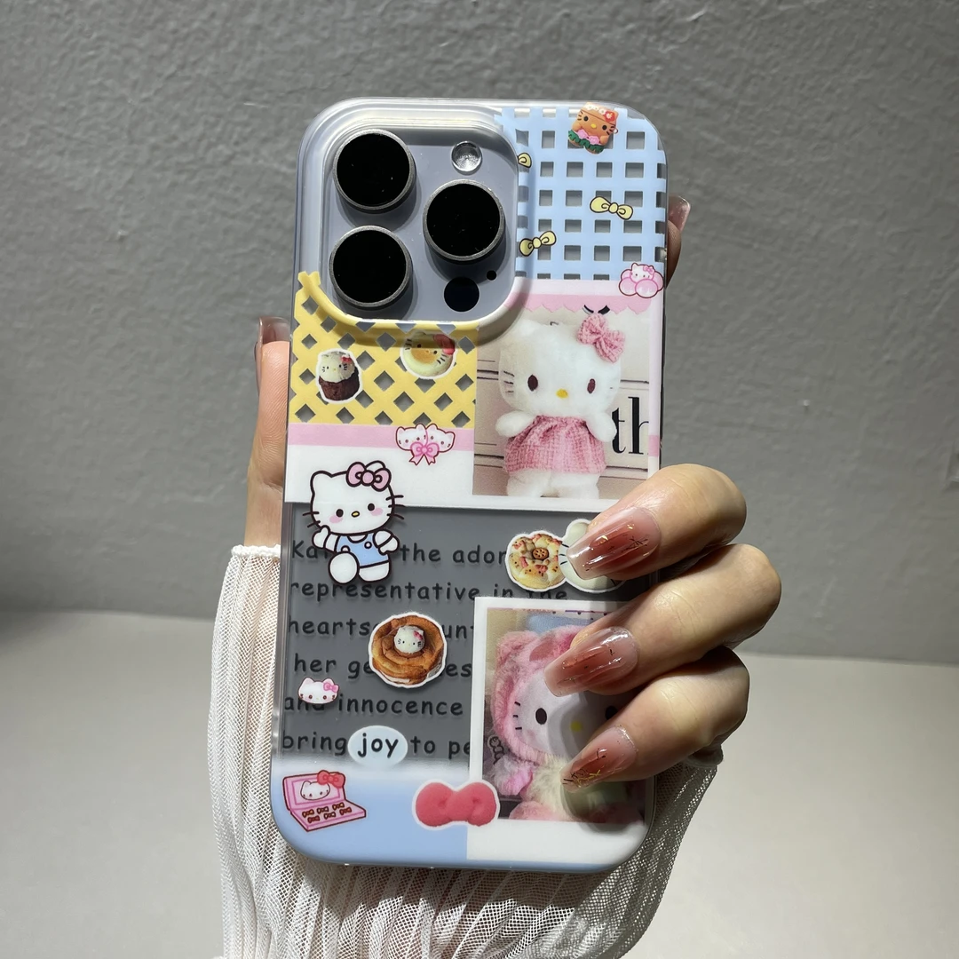 少女系KT猫苹果14promax手机壳可爱iPhone15高级小众ins风13卡通