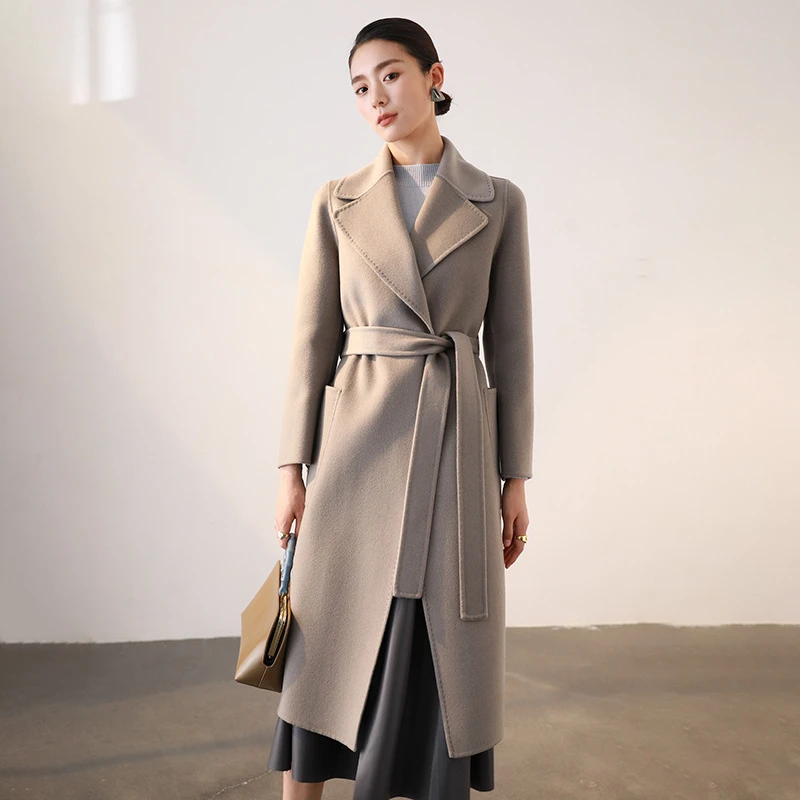 【531-540】双面羊毛大衣女2024秋冬新款高端纯羊毛呢外套高级感