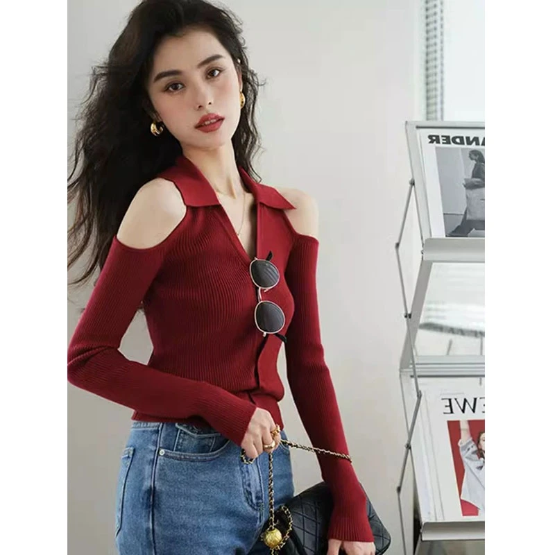 女装兔年本命年衣服别致绝美氛围感红色圣诞针织衫打底T恤上衣女