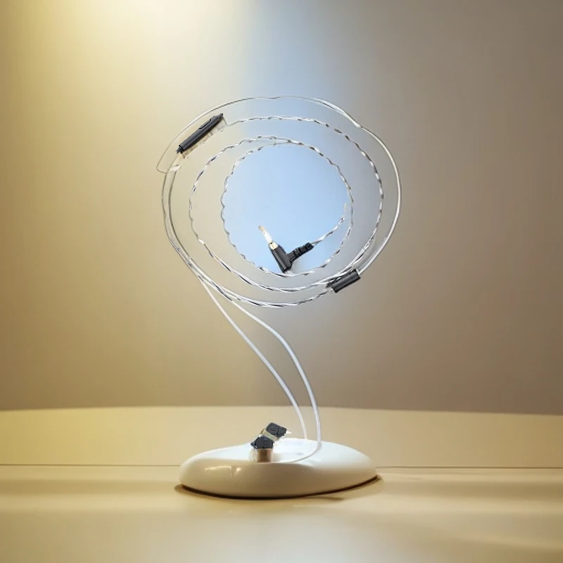 水月雨水月雨编织音频线网红透明音响连接音响连接线莲花头同轴线