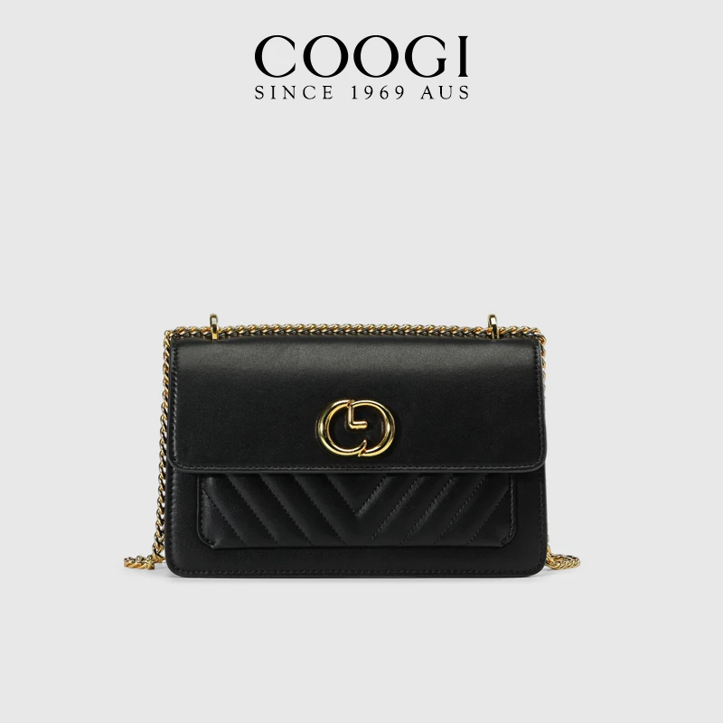 【顺丰速达】COOGI经典款小香风菱格链条包女潮流百搭翻盖斜跨小包