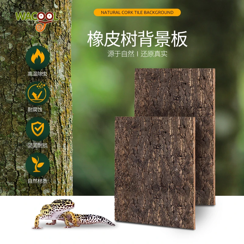 wacool玩酷爬宠造景树皮背景板雨林缸爬缸饲养箱天然橡树皮