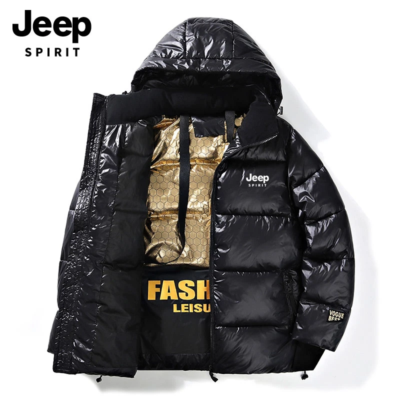 JEEPSPIRIT吉普运动黑金男女款棉衣石墨烯加厚保暖情侣休闲外套