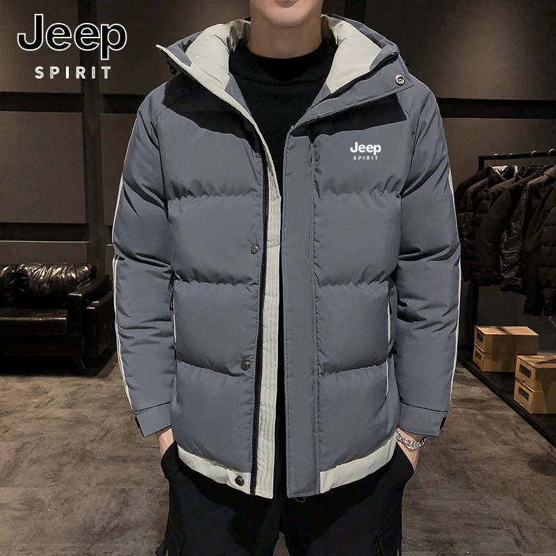 JEEPSPIRIT吉普运动男士外套冬季棉袄休闲保暖加厚连帽宽松棉服