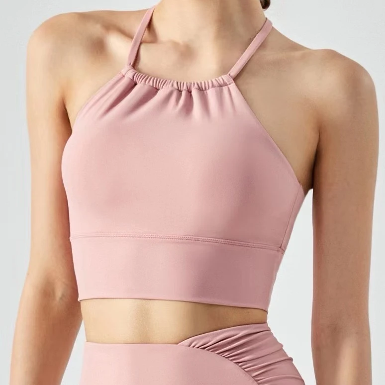 运动套装女吊带背心带胸垫瑜伽服高腰提臀透气速干跑步健身两件套