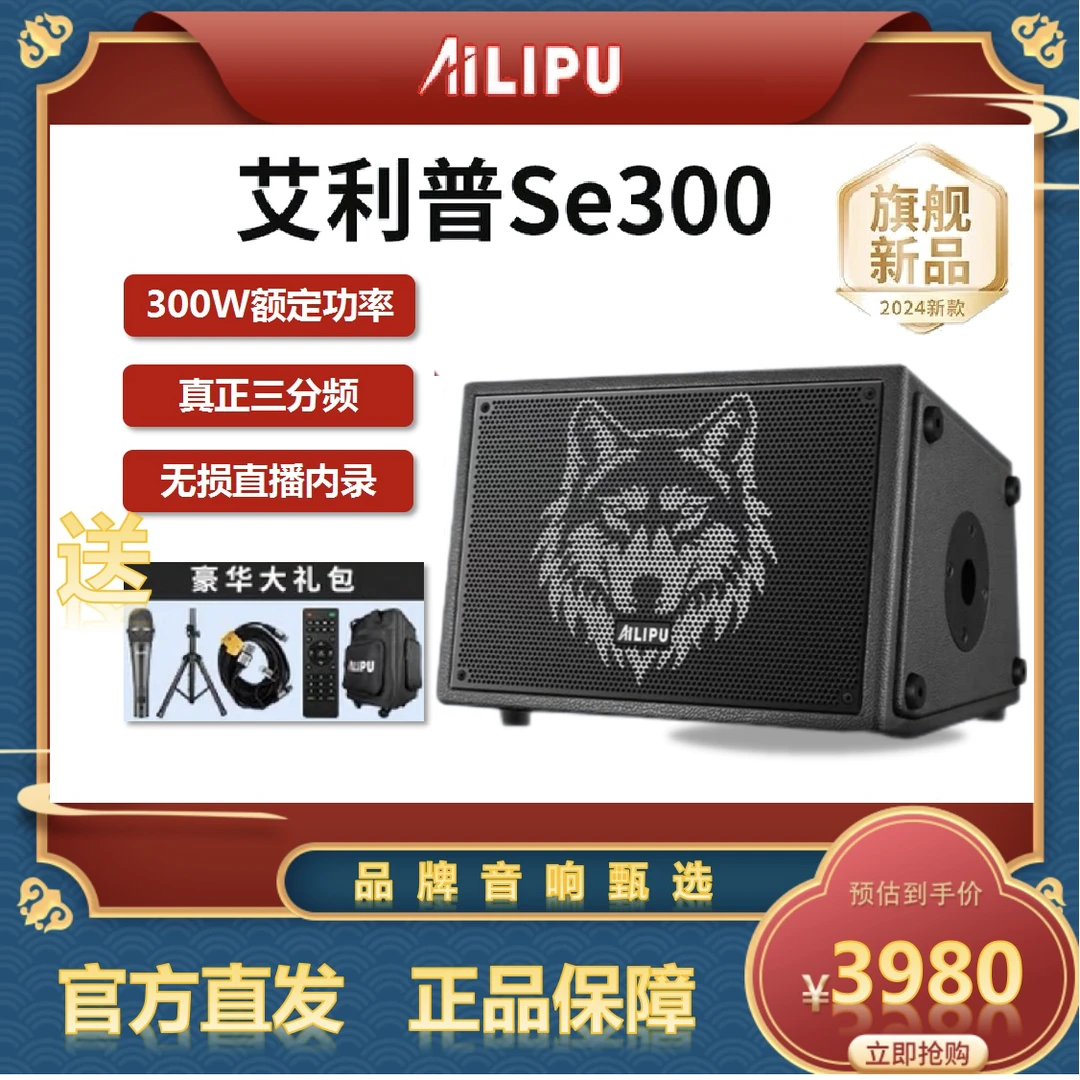 艾利普SE300音响乐器K歌直播内录户外便携大功率蓝牙音箱