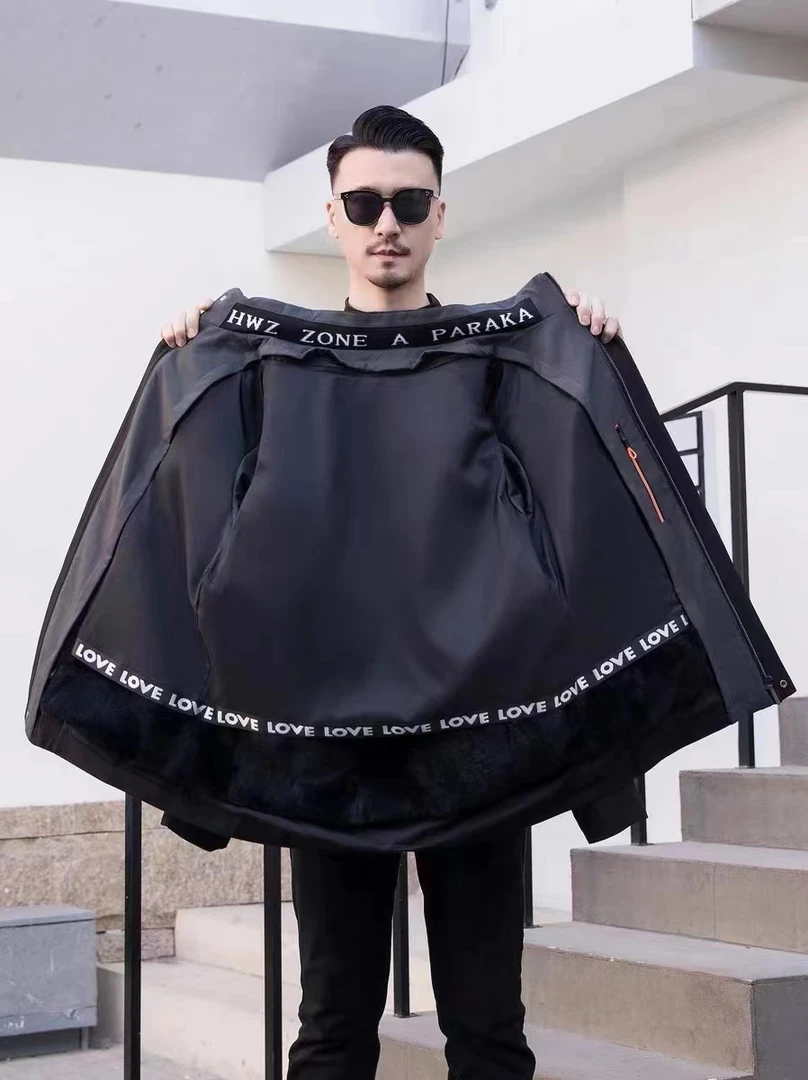 【真皮毛内胆】男士派克服内胆可拆卸保暖外套