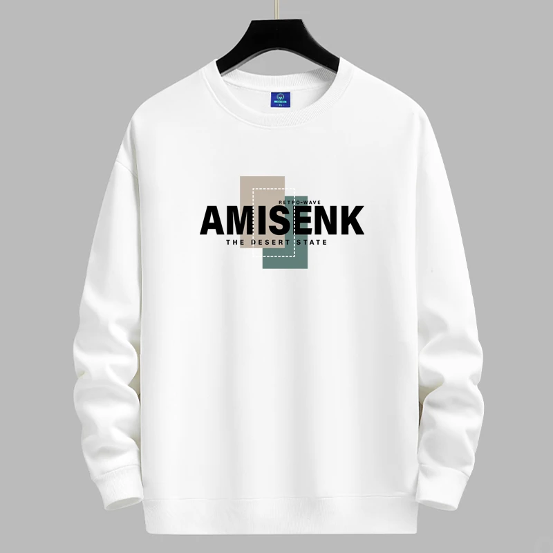 加绒秋冬卫衣新款男士重磅加厚圆领卫衣男款时尚学生情侣套头长袖