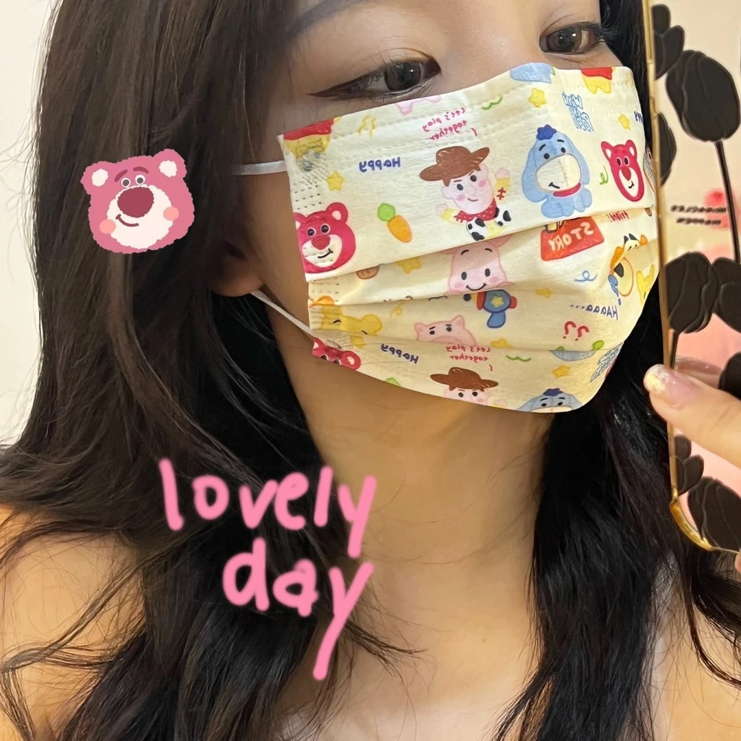 迪士尼同款印花口罩一次性成人可爱女学生防晒防护口罩玩具总动员