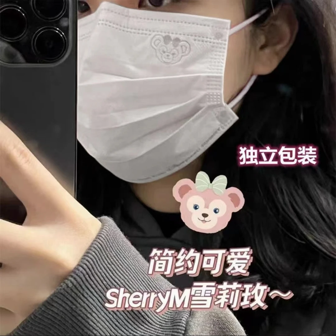 可爱印花三丽鸥白色口罩女高颜值学生一次性口罩独立包装大人款