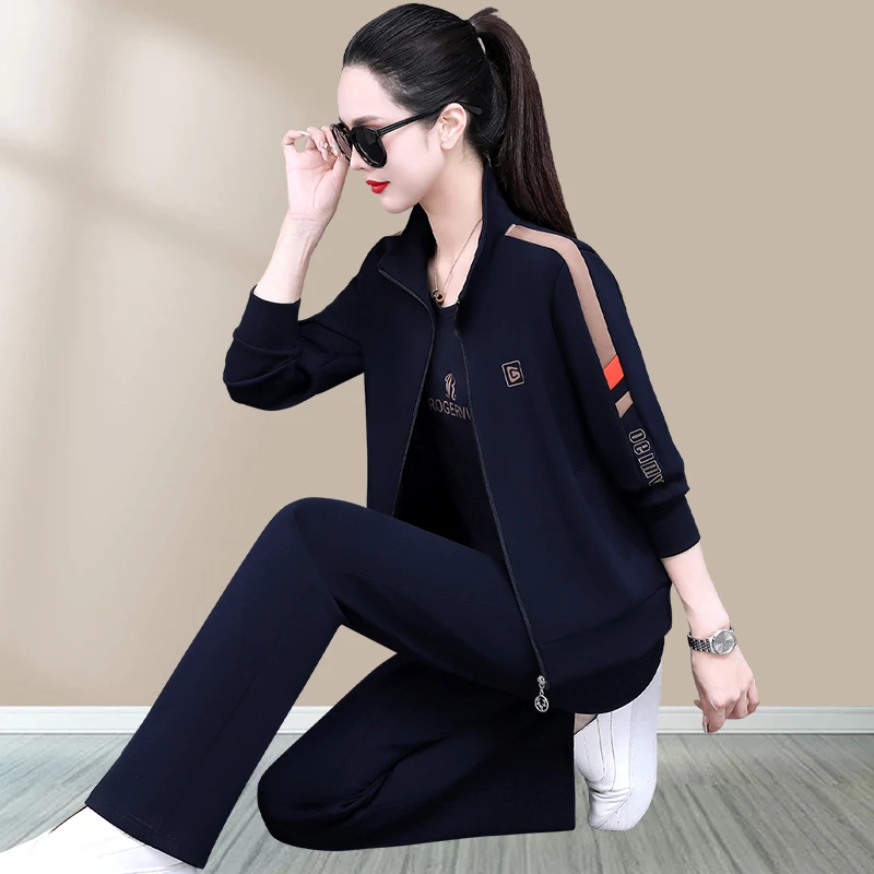 运动套装女春秋季时尚洋气设计感小众高级感气质卫衣休闲服三件套