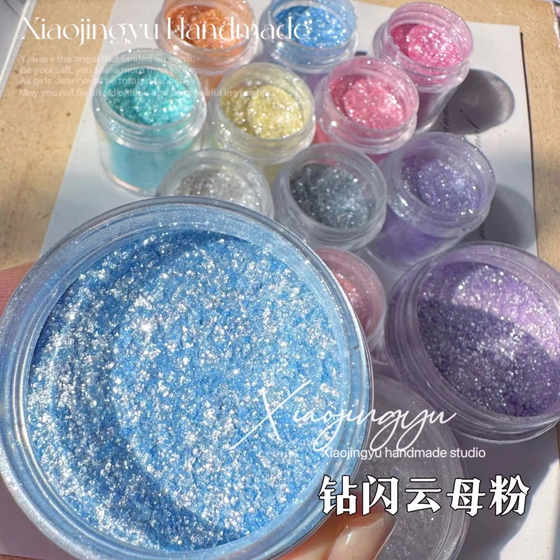 钻闪云母粉 美甲流麻滴胶diy可调仙粉膏罐装超薄亮晶晶爆闪流行