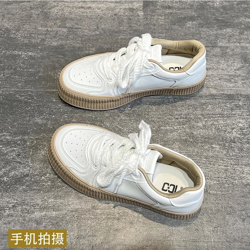 男款鞋子板鞋小众潮流百搭增高休闲松糕厚底布鞋港风皮面白鞋男