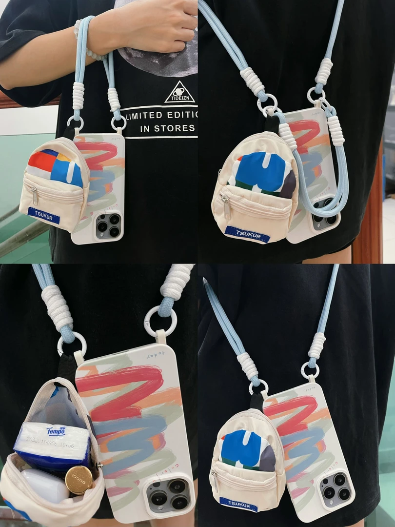 小红书爆款迷你书包苹果15ProMax手机壳iPhone14Pro简约11适用13X