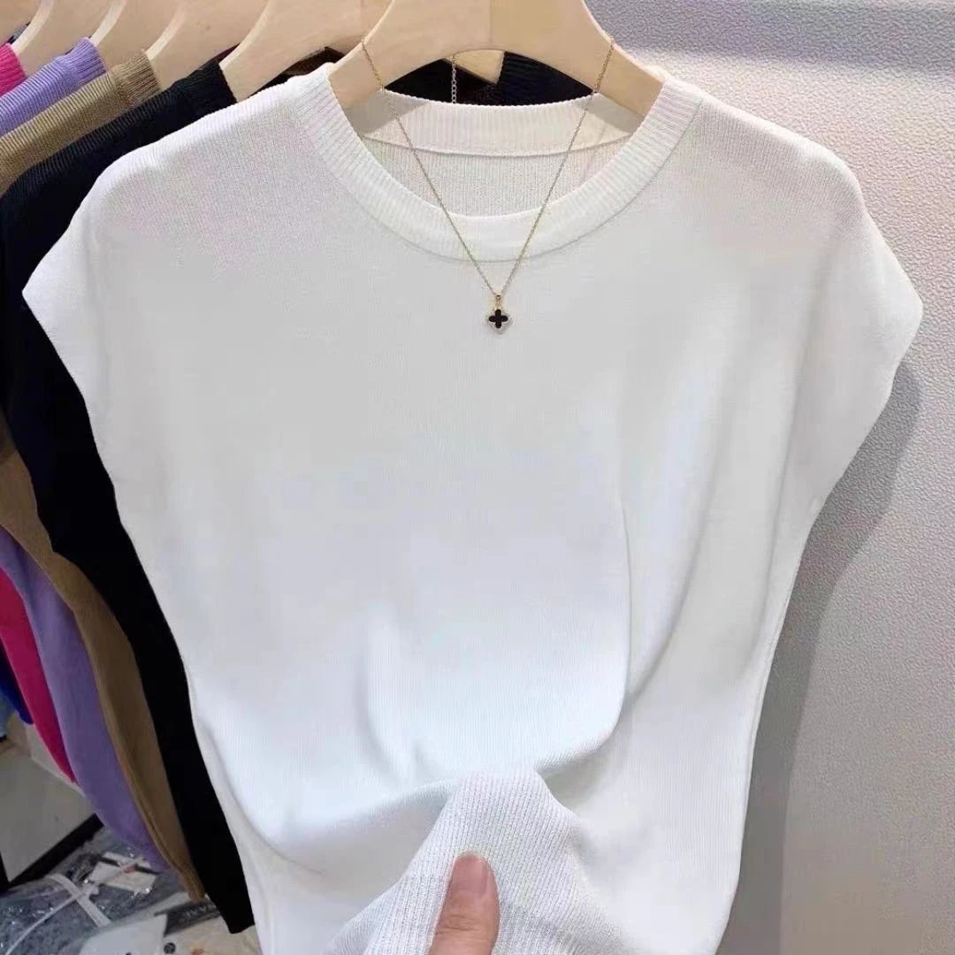 夏季百搭气质大方冰丝飞袖衬衫上衣24033款