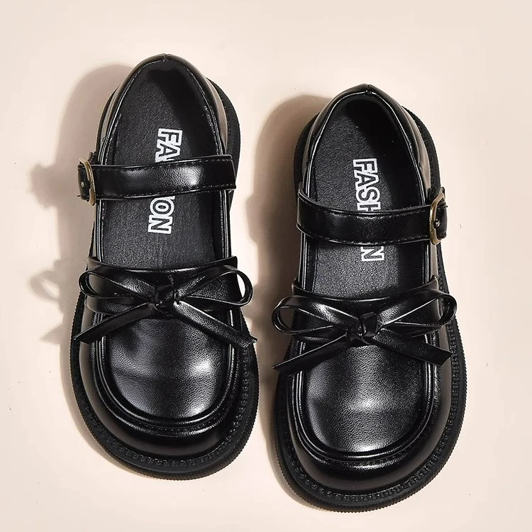 ABC女童小皮鞋2025夏季新款公主鞋软底表演鞋蝴蝶结中大童演出鞋