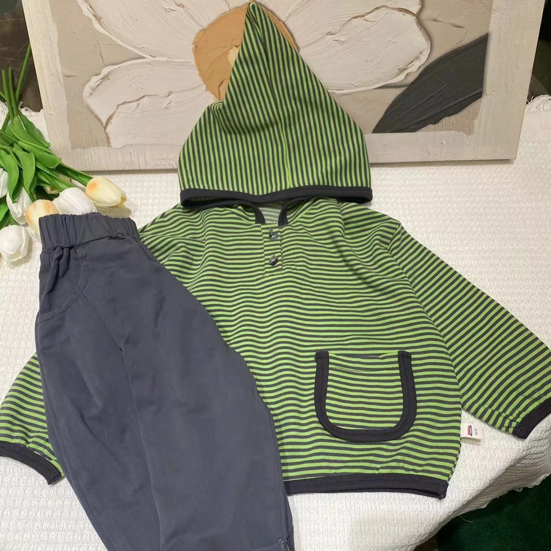 儿童秋季韩版简约套头连帽卫衣CQ058