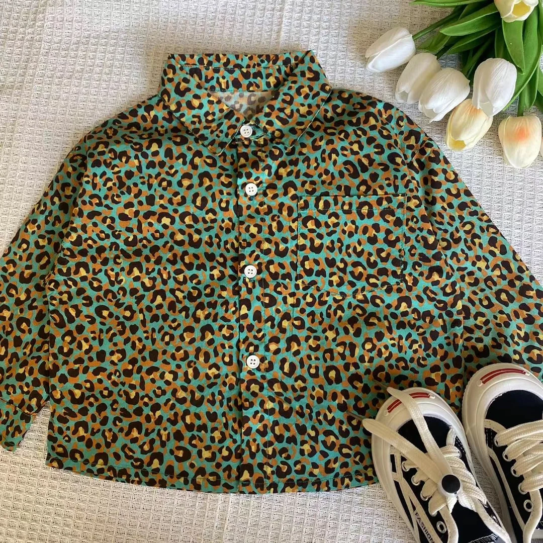 胡子头春季新款潮酷豹纹衬衫CQ039
