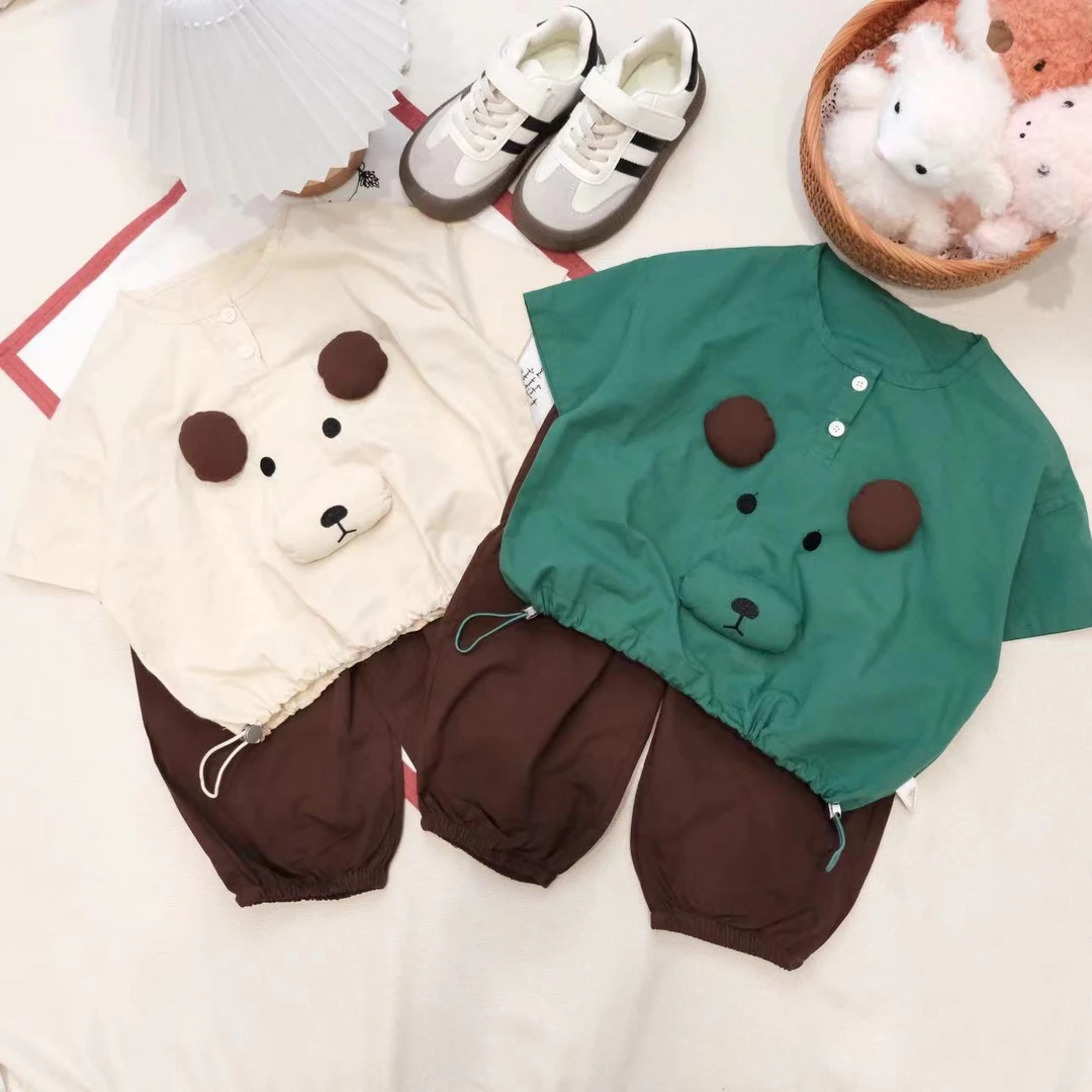 儿童夏季韩版可爱立体小熊套装XQ150