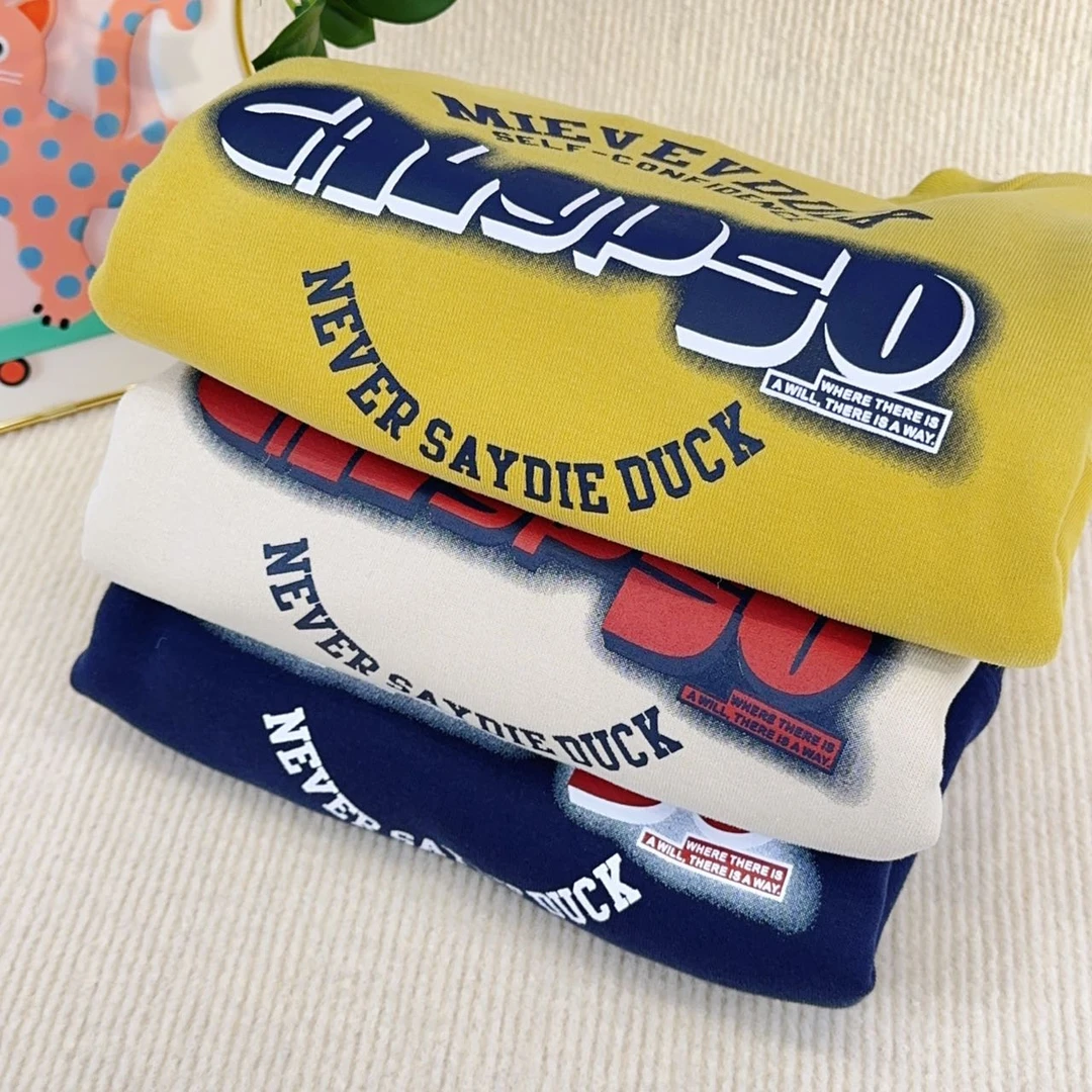 【MIEVE DUCK】冬儿童加绒圆领奥粒绒百搭帅气中大童卫衣12579