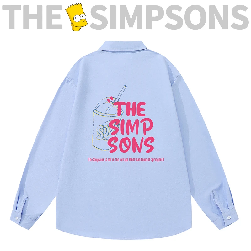 THESIMPSONS春秋情侣休闲潮流印花时尚男女长袖衬衫SPCST243F52U