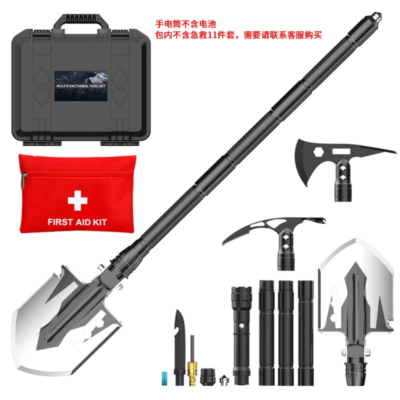 车载多功能户外工兵铲套装野营求生折叠款应急旅行登山斧铲兵工铲
