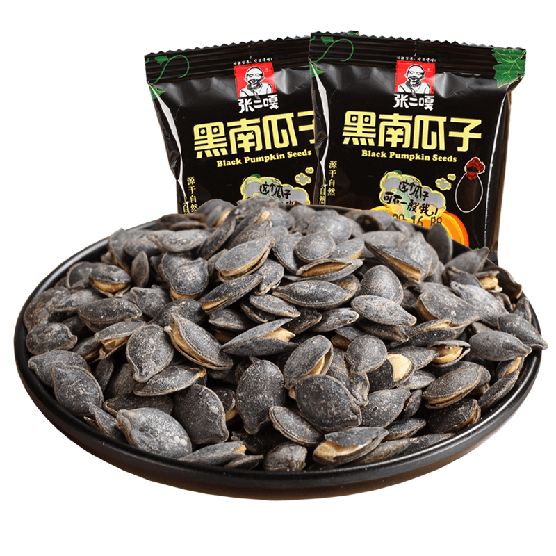 嘎黑南瓜子g熟瓜子仁原味盐焗炒新货小开口零食品黑金刚笋0g