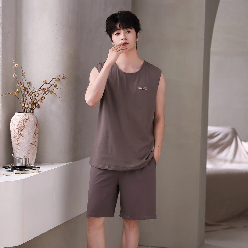 纯棉男睡衣大码男款舒适休闲情侣夏季薄款宽松男士透气夏天简约