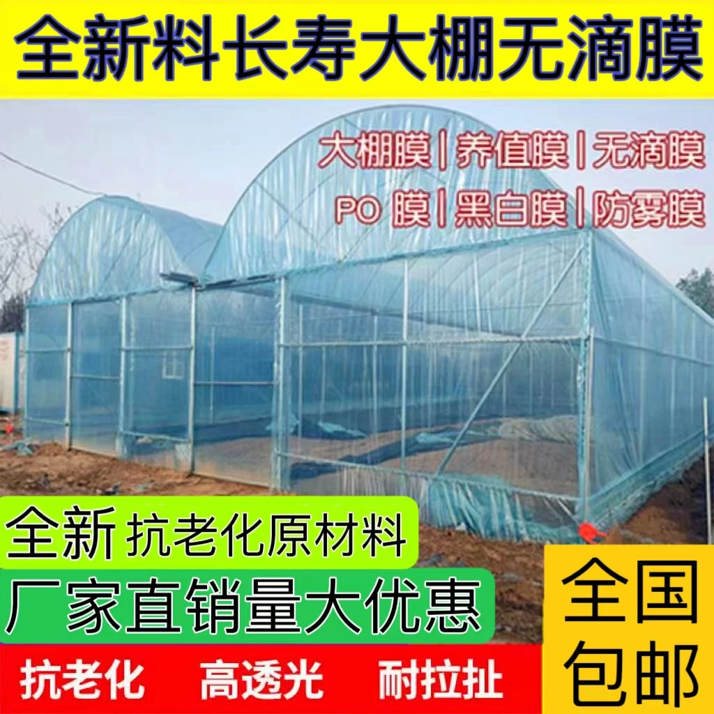 加厚PO膜无滴塑料大棚膜透光好保温好抗老化防雨支持定做厂家直销