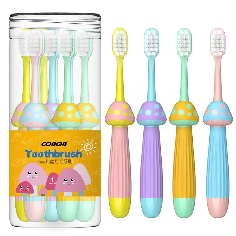BQB1桶8支装儿童软毛牙刷2-12岁男女小孩超细毛可爱宝宝牙刷柔软