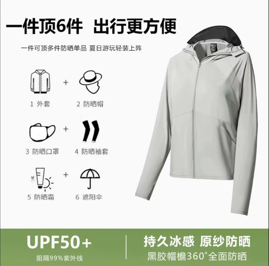 UPF50+防晒衣女2025新款夏季薄款防紫外线防晒服透气冰丝宽松外套