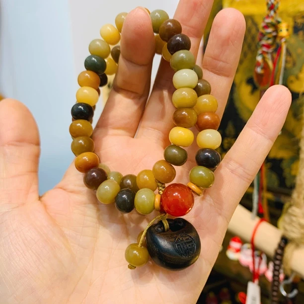 小胖福敦煌色菩提双圈手串手持