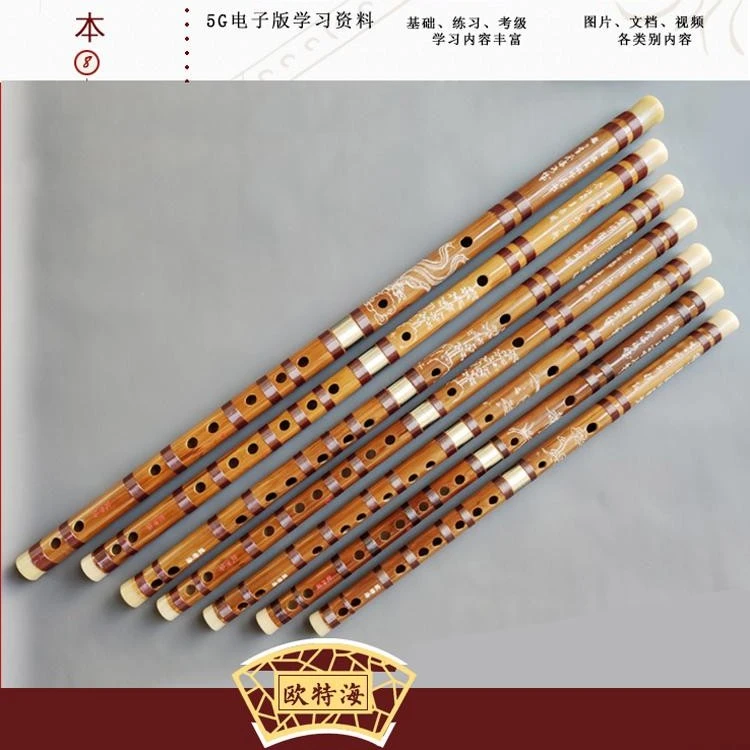 欧特海笛子精制初学苦竹EF小a降B调两节专业演奏成人横笛乐器儿童