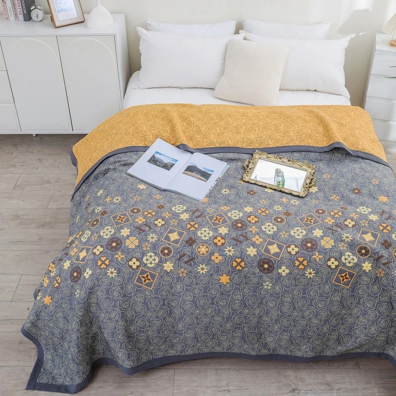 （新墨尔本）230*250多功能大床长绒棉棉重工提花双面四季床盖毯