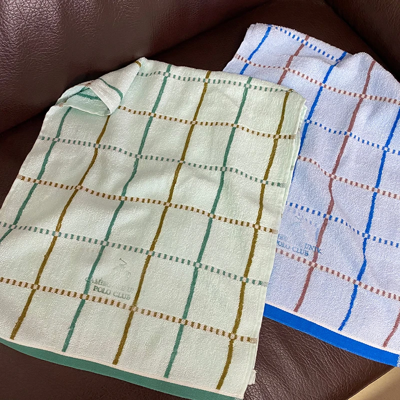 日单纯棉经典格子款毛巾擦脸巾面巾家用面巾 2条入
