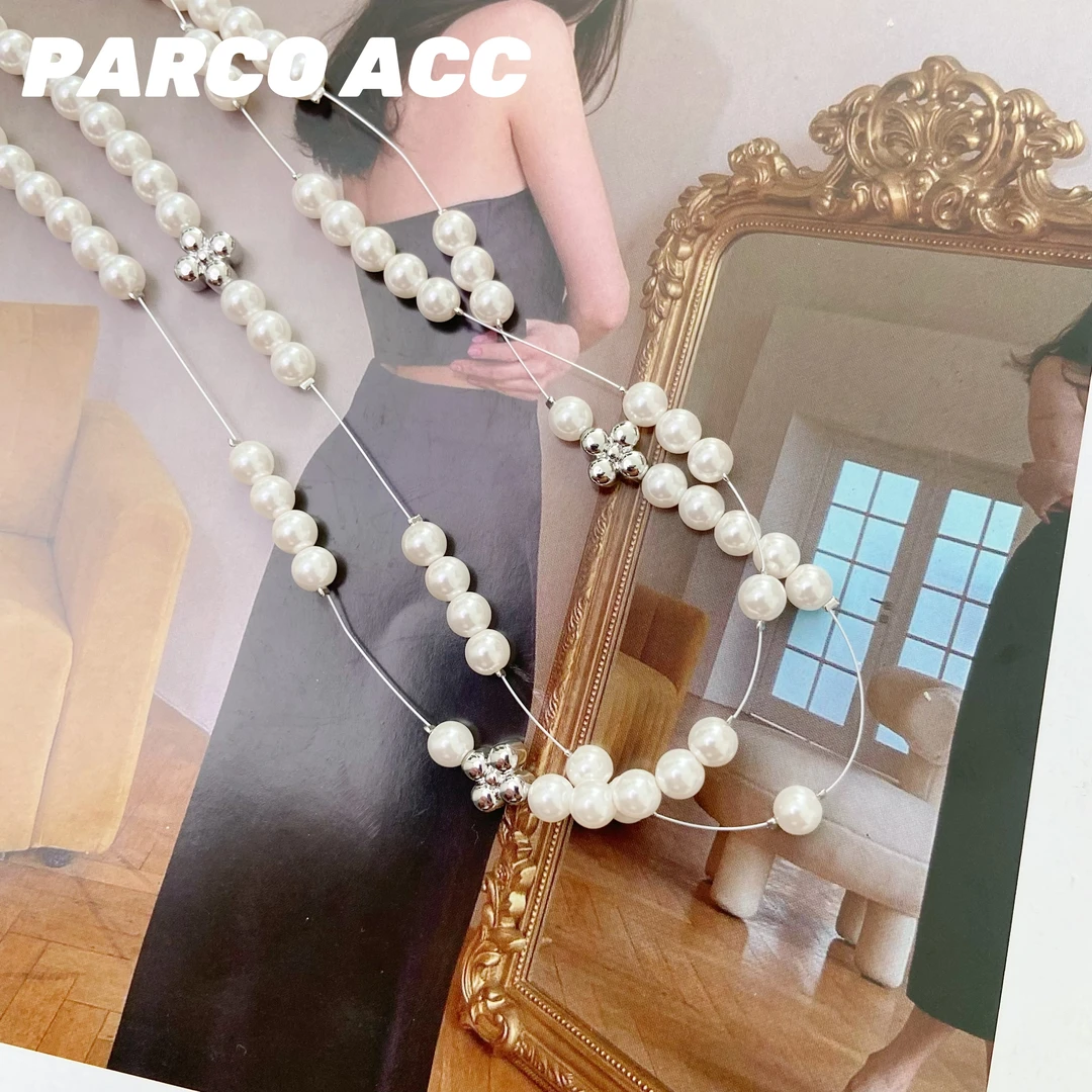 铜合金项链 GT209  四叶草流星珠珠项链