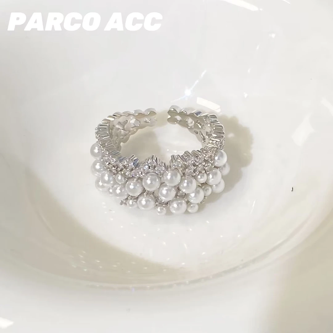 铜合金仿珍珠戒指 D508 星辰珠珠戒指